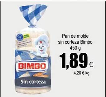 FROIZ Pan de molde sin corteza bimbo oferta