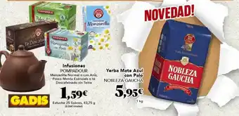 Gadis Infusiones pompadour yerba mate azul con palo nobleza gaucha oferta