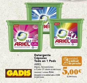 Gadis Detergente cápsulas todo en 1 pods ariel oferta