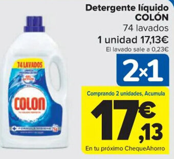 Carrefour Colón Detergente Líquido 74 Lavados oferta