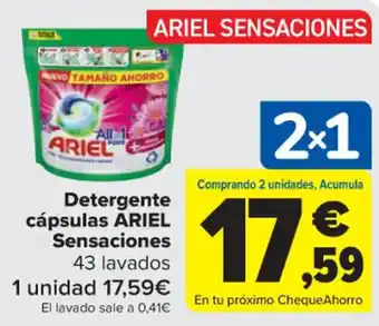 Carrefour Ariel Detergente Cápsulas Sensaciones 43 Lavados oferta