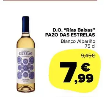 Carrefour Pazo Das Estrelas D.O. Rías Baixas Blanco Albariño 75 cl oferta