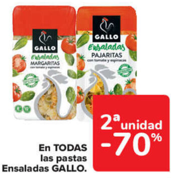 Carrefour Gallo En Todas las pastas Ensaladas oferta
