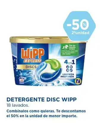 Hipercor Wipp Detergente Disc 18 lavados oferta