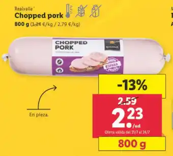 Lidl Realvalle Chopped pork 800 g oferta