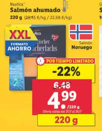 Lidl Nautica Salmón ahumado 220 g oferta