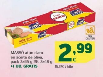 HiperDino Atún en aceite de oliva massó oferta