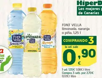 HiperDino Agua con sabor font vella oferta