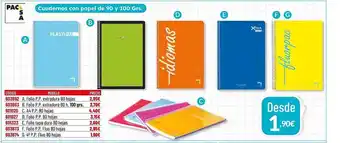 Carlin Pcsa cuadernos con papel de 90 y 100 grs oferta