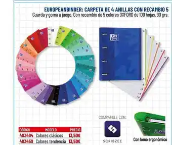 Carlin Europeanbidner: carpeta de 4 anillas con recambio 5 oferta