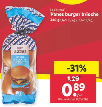 Lidl La Cestera Panes burger brioche 340 g oferta