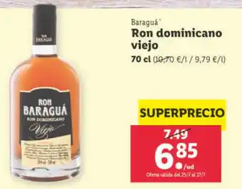 Lidl Baraguá Ron dominicano viejo 70 cl oferta
