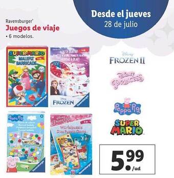 Lidl Ravensburger juegos de viaje oferta