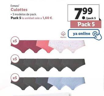 Lidl Esmara culottes oferta