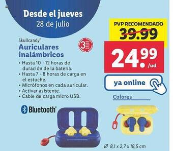 Lidl Skullcandy auriculares inalámbricos oferta