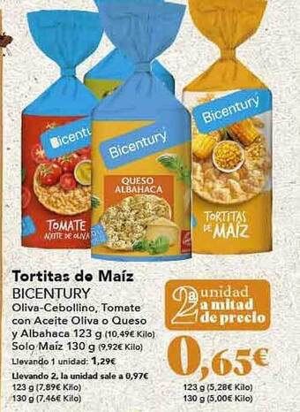 Gadis Tortitas de maiz bicentury oferta