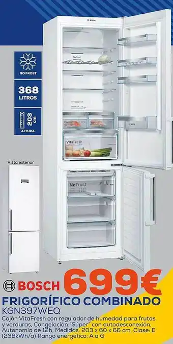 Tiendas Electrón Bosch frigorífico combinado oferta