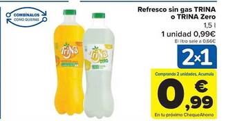 Carrefour Refresco sin gas trina o trina zero oferta