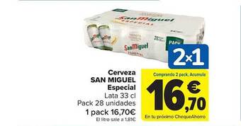 Carrefour Cerveza san miguel especial oferta