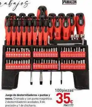 Juego de destornilladores + puntas y vasos pm1177