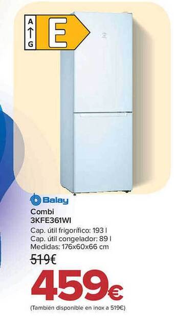 Carrefour Balay combi 3kfe361wi oferta