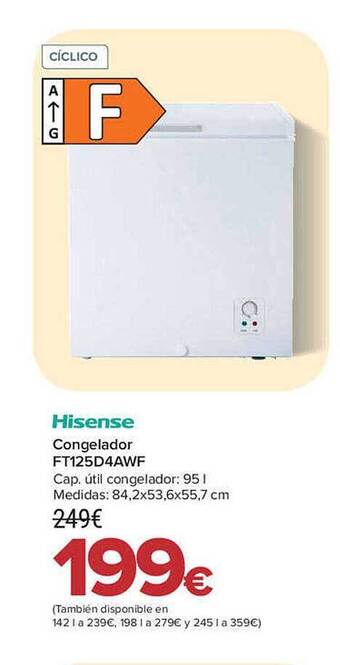 Carrefour Hisense congelador ft125d4awf oferta