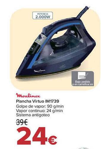 Carrefour Moulinex plancha virtuo im1739 oferta
