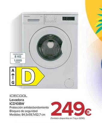 Carrefour Icecool lavadora icd108w oferta
