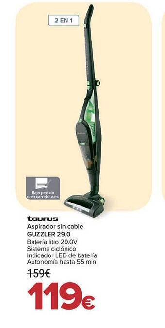 Carrefour Taurus aspirador sin cable guzzler 29.0 oferta