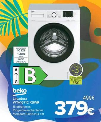 Carrefour Beko lavadora wta10712 xswr oferta