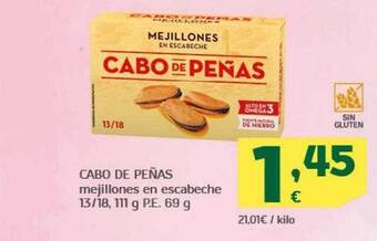 HiperDino Cabo de peñas mejillones en escabeche 13 18 oferta
