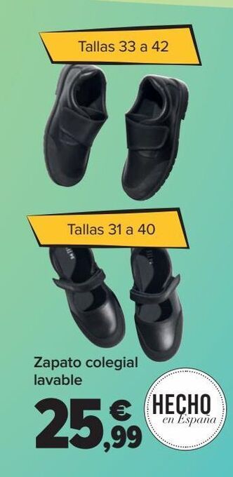 Carrefour Zapato colegial lavable oferta