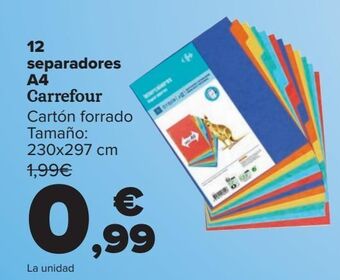 Carrefour 12 separadores a4 carrefour oferta