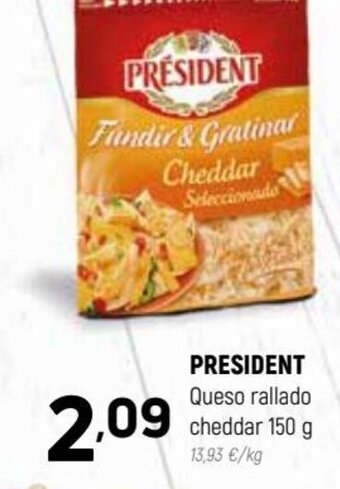 Coviran President Queso Rallado Cheddar oferta