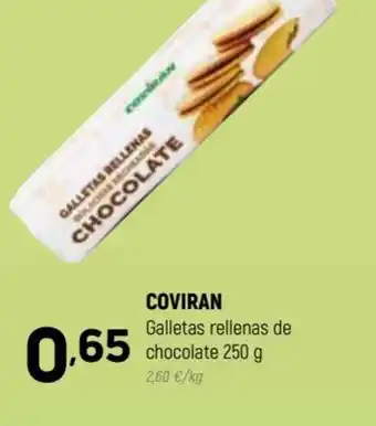 Coviran Coviran Galletas rellenas de chocolate 250g oferta