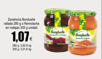 FROIZ Zanahoria Bonduelle rallada 280 g o Remolacha en rodajas 305 g unidad oferta