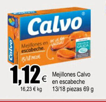 FROIZ Mejillones Calvo en escabeche 13/18 piezas 69 g oferta