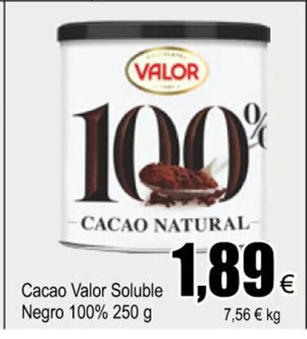 FROIZ Cacao Valor Soluble Negro 100% 250g oferta