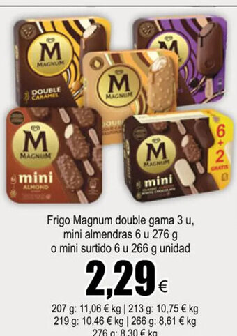 FROIZ Frigo Magnum Double Gama 3u Mini Almendras 6u 276g o Mini Surtido 6u 266g Unidad oferta