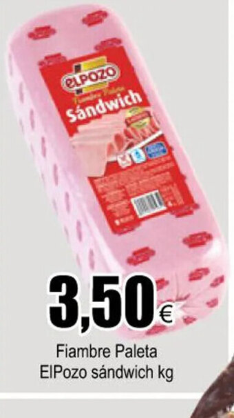 FROIZ Fiambre Paleta Elpozo Sándwich kg oferta