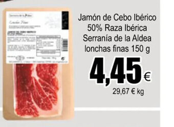 FROIZ Jamón de Cebo Ibérico 50% Raza Ibérica Serrania de La Aldea lonchas finas 150g oferta