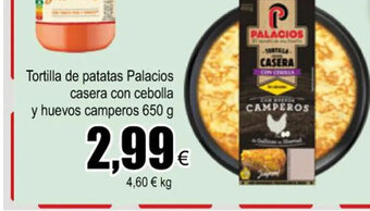 FROIZ Tortilla de Patatas Palacios Casera Con Cebolla y Huevos Camperos 650g oferta