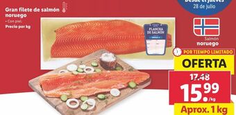 Lidl Filetes de salmón oferta