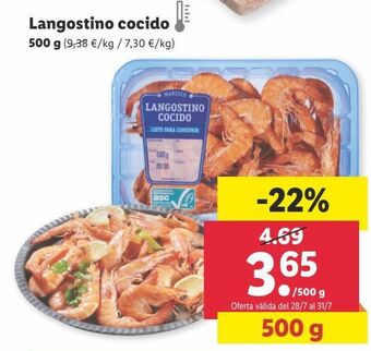 Lidl Langostinos cocidos oferta