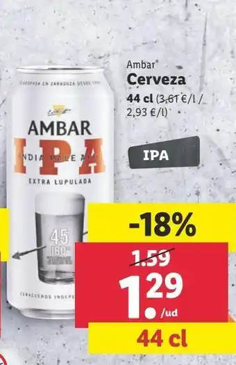 Lidl Cerveza ambar oferta