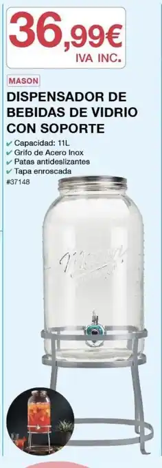 Costco Dispensador de Bebidas de Vidrio Con Soporte oferta