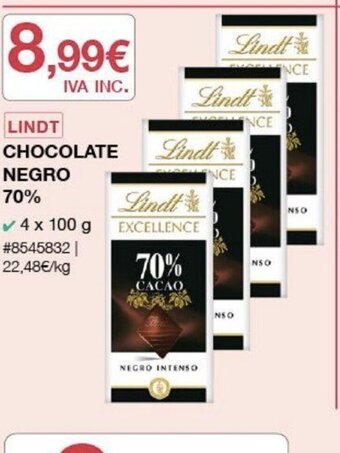 Costco Lindt Chocolate Negro 70% oferta