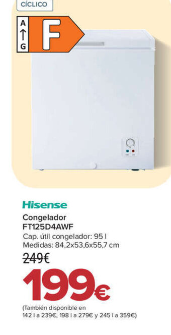 Carrefour Hisense Congelador FT125D4AWF oferta