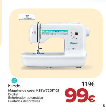 Carrefour Klindo Máquina de Coser KSEW72DIT-21 oferta