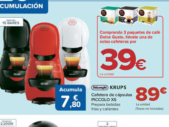 Carrefour Krups Cafetera de Cápsulas Piccolo XS oferta